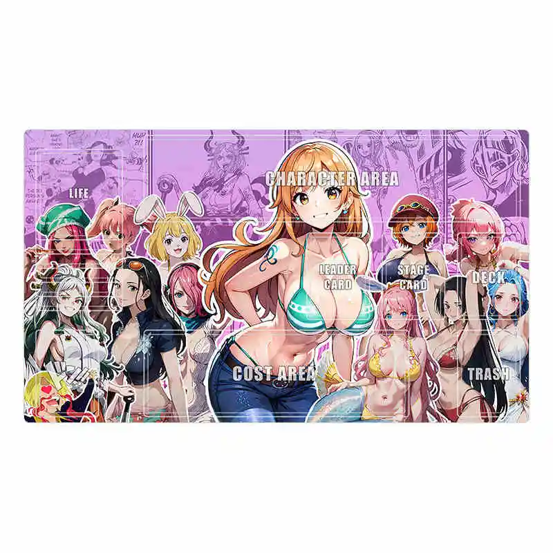 600X350X2Mm One Piece Opcg Nami Chopper Card Board Game Battle Mat Zoro Franky Board Game Card Duel Plate Mat Anime Gift Toys