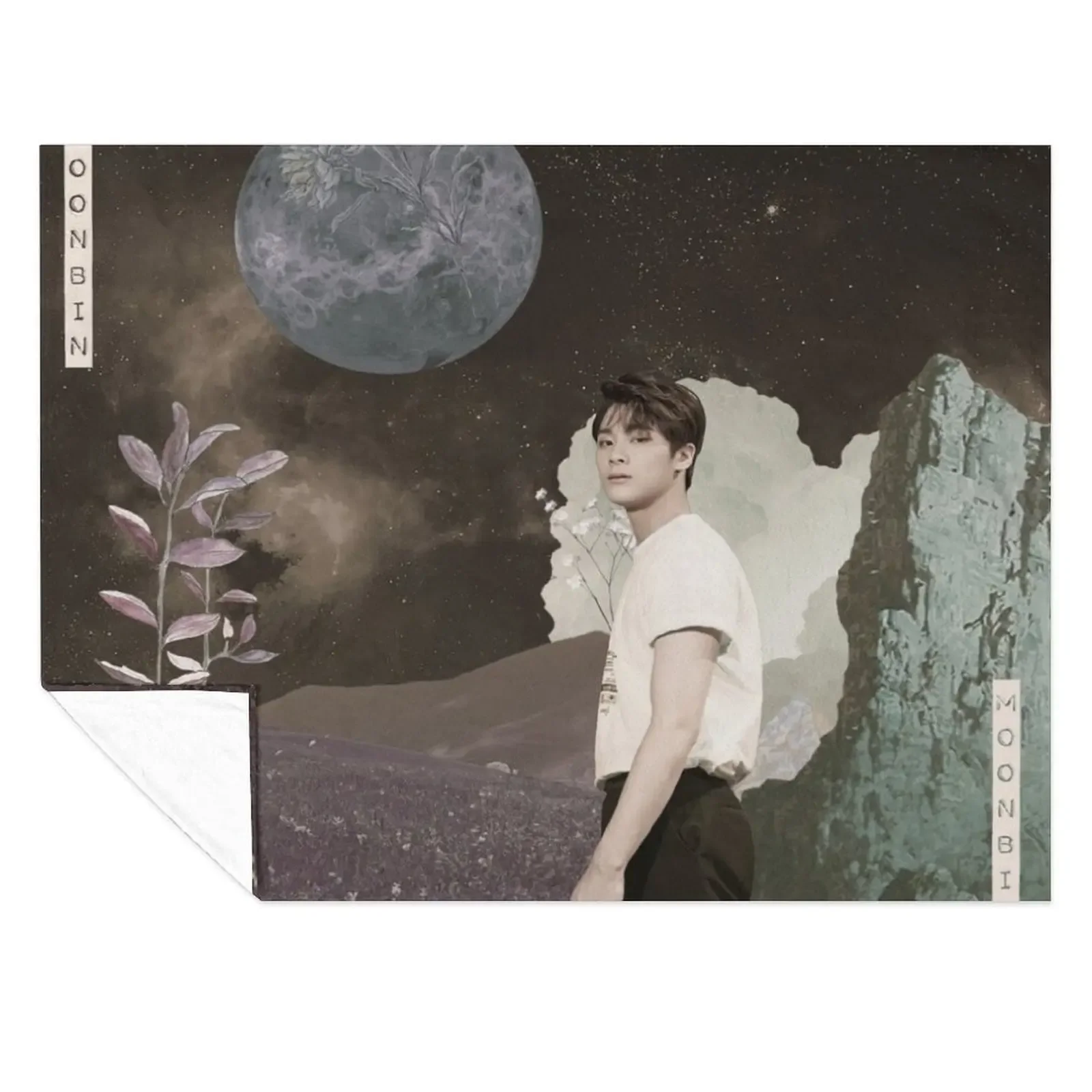 

Collage Moonbin ASTRO Throw Blanket Hairys Thermals For Travel Retros Sofas Blankets