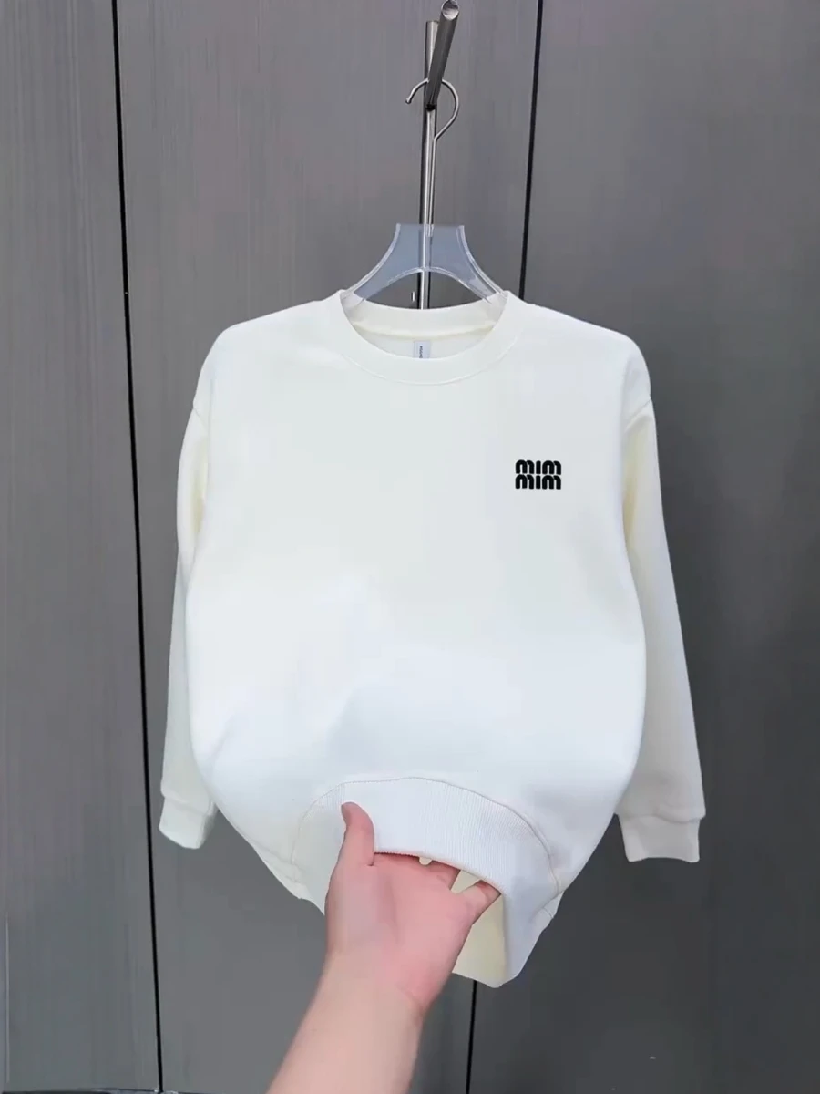 

Faionable Fce-lined Men's Sweatirt Warmth Guaranteed Casual All-rounder Color Lettering Autumn Winter New Arrival