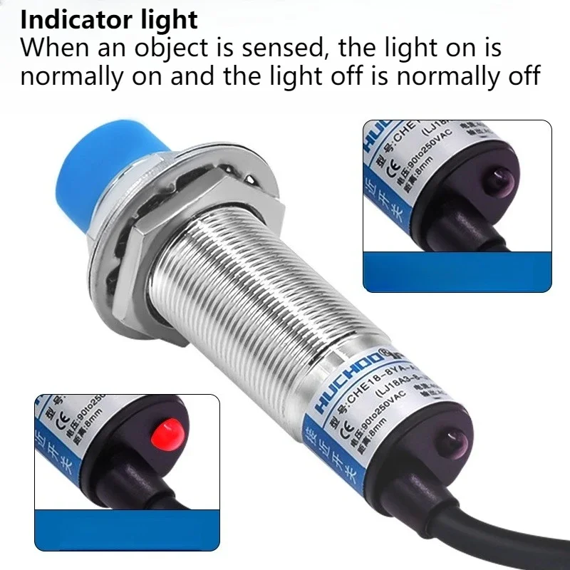 

Емкостный датчик приближения M18 LJC18A3-B-Z/AX BX LJC18A3-B-Z/AY BY LJC18A3-B-J/EZ DZ DC6-36V, 3 провода, NPN, NC, расстояние 8 мм