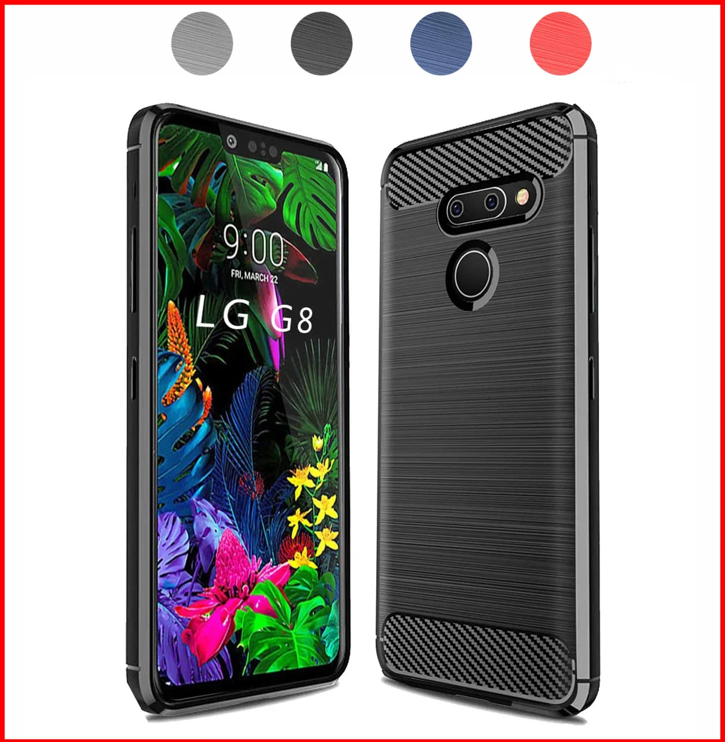 

Case for LG G8 ThinQ Brushed TPU Shockproof Flexible TPU Rubber Protective Cell Phone Cover for LG G8S G8X G8 G7 G6 Plus