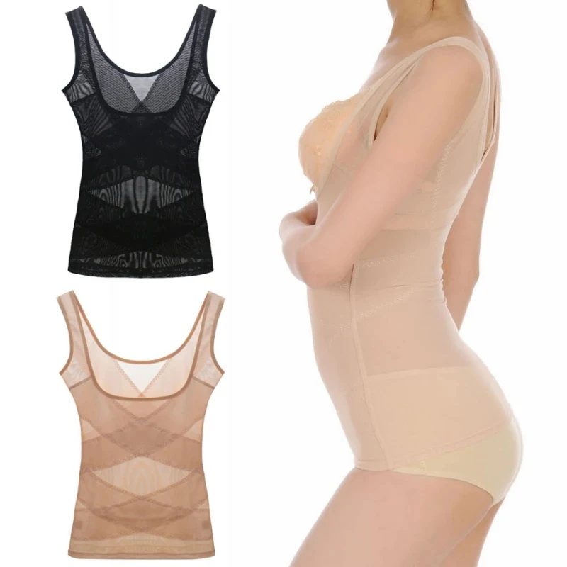 Women Waist Trainer Bodysuit Slimming Shapewear Tops Body Shaper  Sculpting Vest Postpartum Recovery Tights Corset Underwear