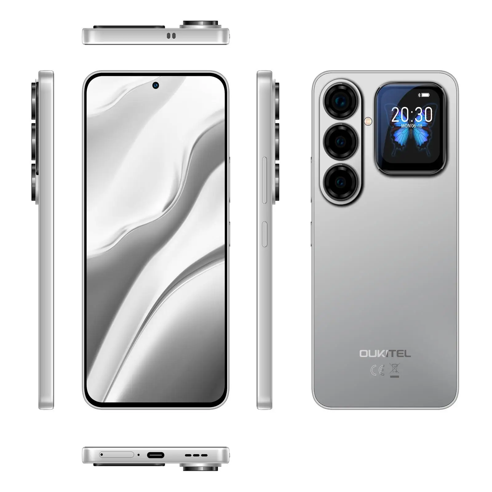 Oukitel P2 Plus Smartphone 12GB+256GB 6.7'' Android 16 50MP Camera 5000mAh 45W Dimensity 7100 NFC 5G Cellphone