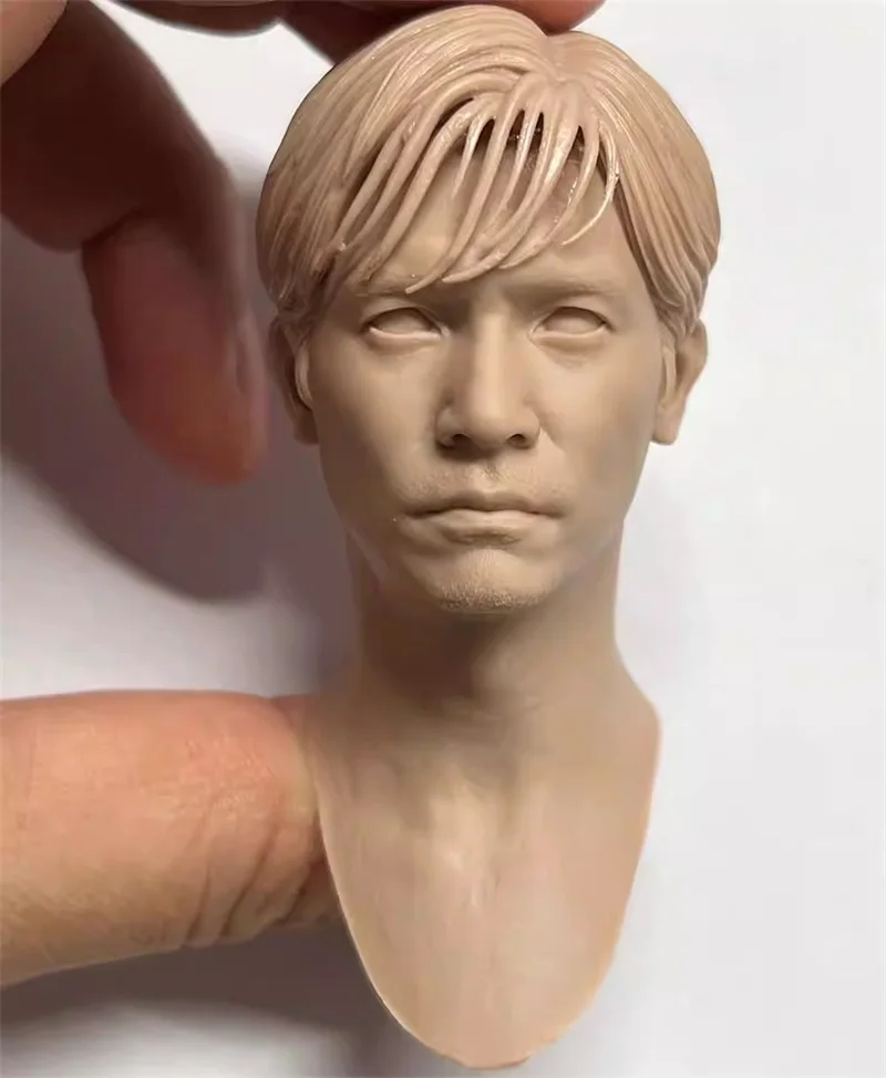 

1/6 Male Soldier Liang Chaowei Unpainted Head Carving Disassembly of Bangs Model Toy Fit 12'' Action Figure Body In Stock