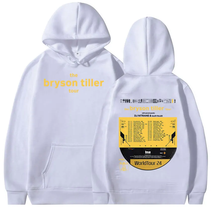 เสื้อฮู้ด2024ดีที่สุดแร็ปเปอร์ bryson tiller World tiller ใส่ได้ทั้งผู้ชายและผู้หญิงเสื้อวอร์มแฟชั่นแบบสวมหัวโอเวอร์ไซส์