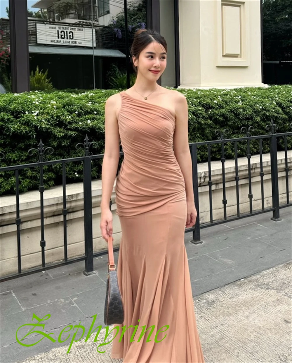 فستان سهرة حورية البحر شيفون فاخر مخصص أنيق بكتف واحد للحفلات الراقصة عالي الجودة بدون أكمام فساتين مناسبة خاصة