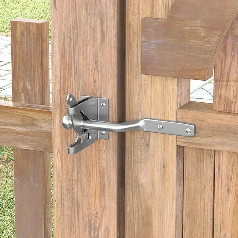 Stainless Steel Gravity Gate Latch Self‑Locking Fence Door Lock Hardware for Wooden Garden Gate