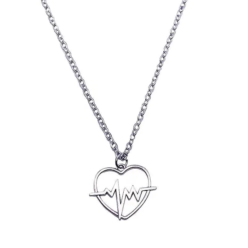 Fashion E lectrocardiogram Necklace Ladies Clavicle Chain Neck Choker Necklaces for Women Jewelry Free Dropshipping Wholesale