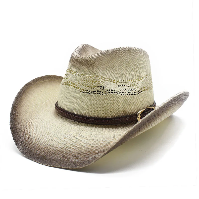 Hard Shell Ethnic Style Handmade Western Panama Cowboy Knight Beach Sun Hat
