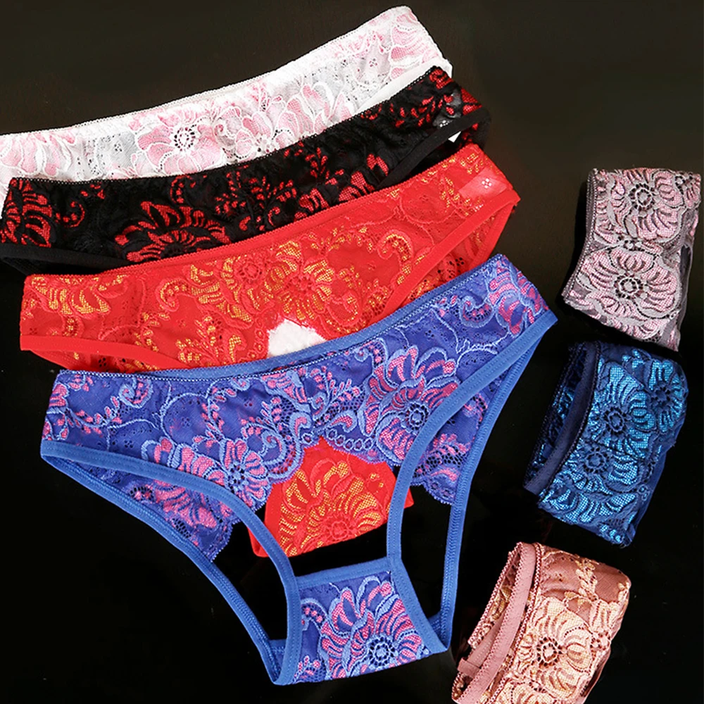 Трусы с вышивкой, бесшовные женские трусы, женские сексуальные дышащие стринги большого размера, нижнее белье с кружевной отделкой