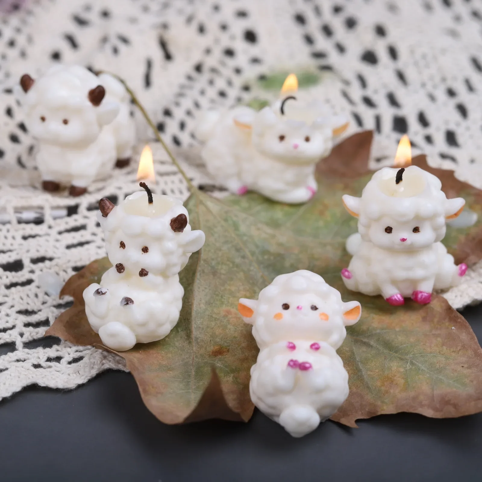 New Three-Dimensional Sheep Plaster Decoration Mold Creative Baking Diy Aromatherapy Candle Cartoon Lamb Silicone Mold