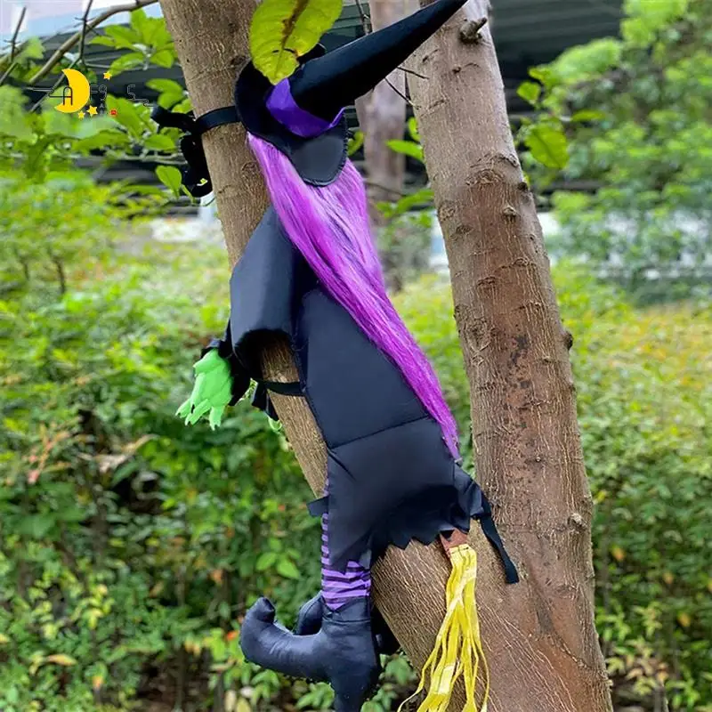 

AF95-53-дюймовые украшения для Хэллоуина Crashing Witch, Crashing Witch Into Tree, реквизит Crashed Witch для крыльца, простота в использовании