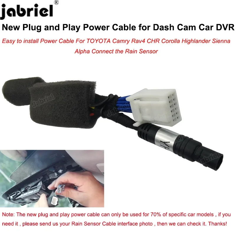 Łatwy w montażu kabel zasilający do kamery samochodowej DVR Plug and Play do Toyota Camry Rav4 Corolla CHR Highlander Sienna Alphard