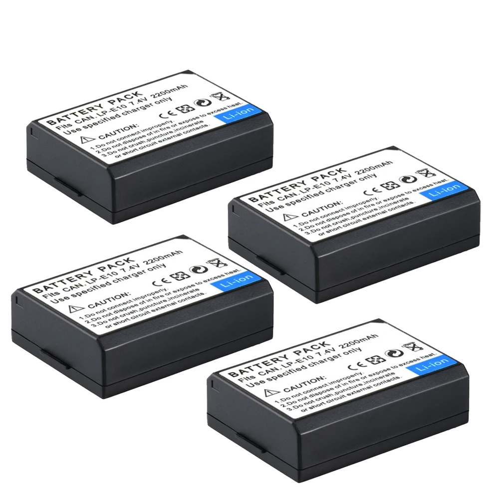 

LP-E10 Battery 2200mAh LPE10 LP E10 Rechargeable Batteries for Canon EOS 1100D 1300D 4000D Rebel T3 T5 T6 KISS X50 X70 Camera