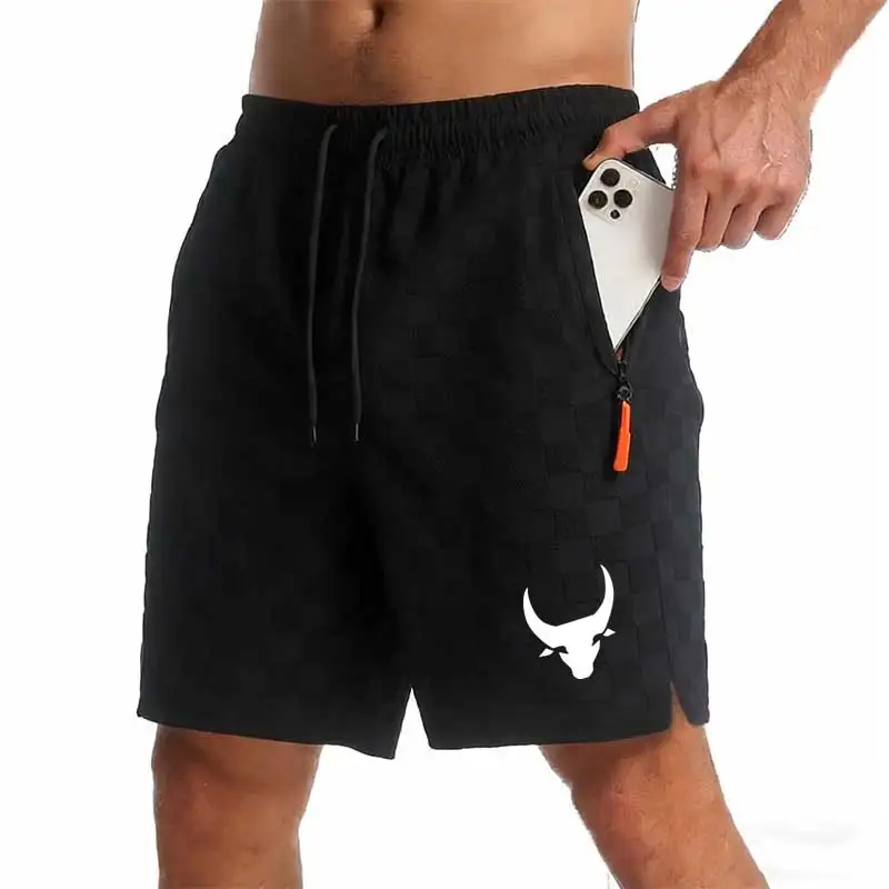 

2026 Men's Shorts High quality Summer Zipper pocket Running Shorts Beach Bottoms Gym Fitness Tracksuit Jogging Short Men Shorts