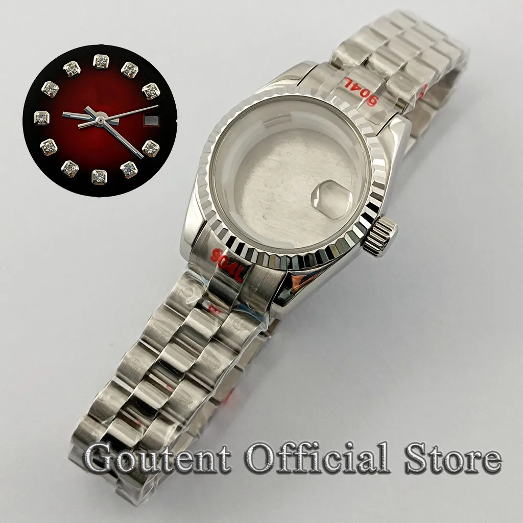 Goutent 26mm Sapphire Glass Silver Golden Rose Gold Watch Case With Dial Hands Fit NH05 NH06 Movement