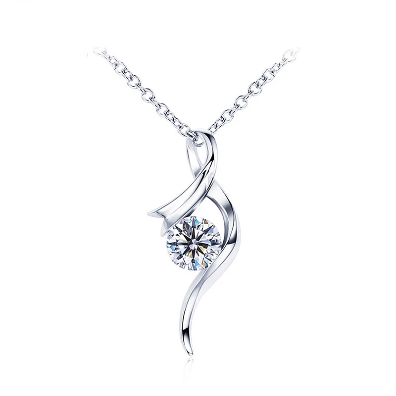 Yadis fashion jewelry 925 sterling silver white gold plated jewelry moissanite diamond pendant necklace for women