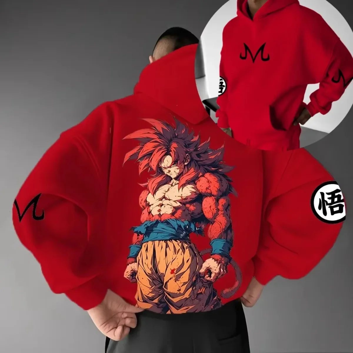 Uma peça tendência explosão halloween vestir-se pai-filho vestir-se outono inverno japonês personagem de sangue quente moletom com capuz popular