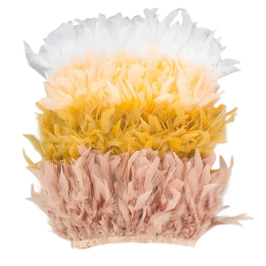 1M/10M Real Turkey Feather Trim 10-15cm Fluffy Fringe Ribbon for Dress Sewing Costume Wedding Party DIY Decor