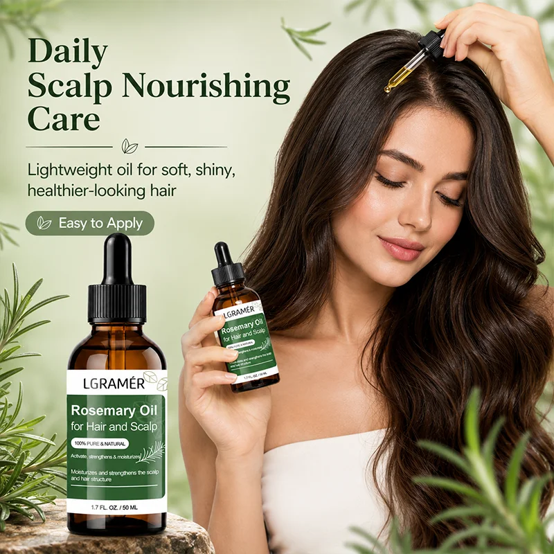 Rosemary Hair Essential Oil for Hair & Scalp Gentle Nourish Smoothes Frizzy Hair Care Make Hair Soft Shiny Silky Smooth Daily