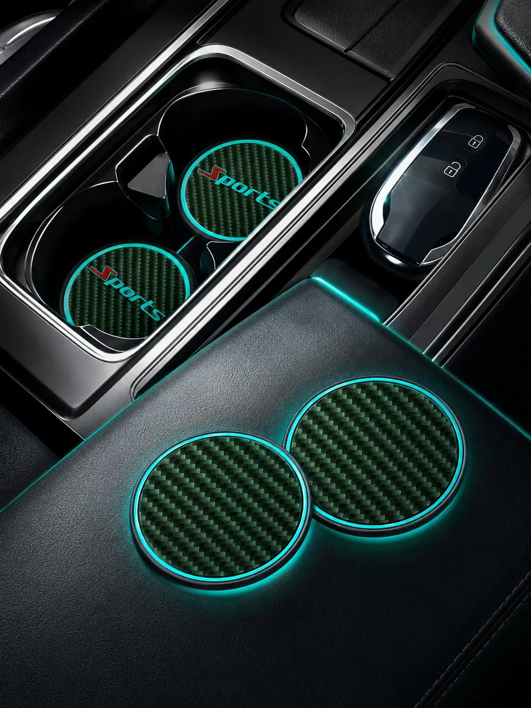 Universelle leuchtende, wasserdichte, rutschfeste Untersetzer für das Auto, Ambiente-Deko-Zubehör, farbwechselnde, im Dunkeln leuchtende Untersetzer fürs Auto – Detail 3