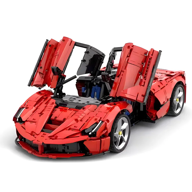 New MOC Technical Red Super Sprot Car Model Building Block Compatible 42143 Vehicle Brick Puzzle Toy Assembly Christmas Gift Kid