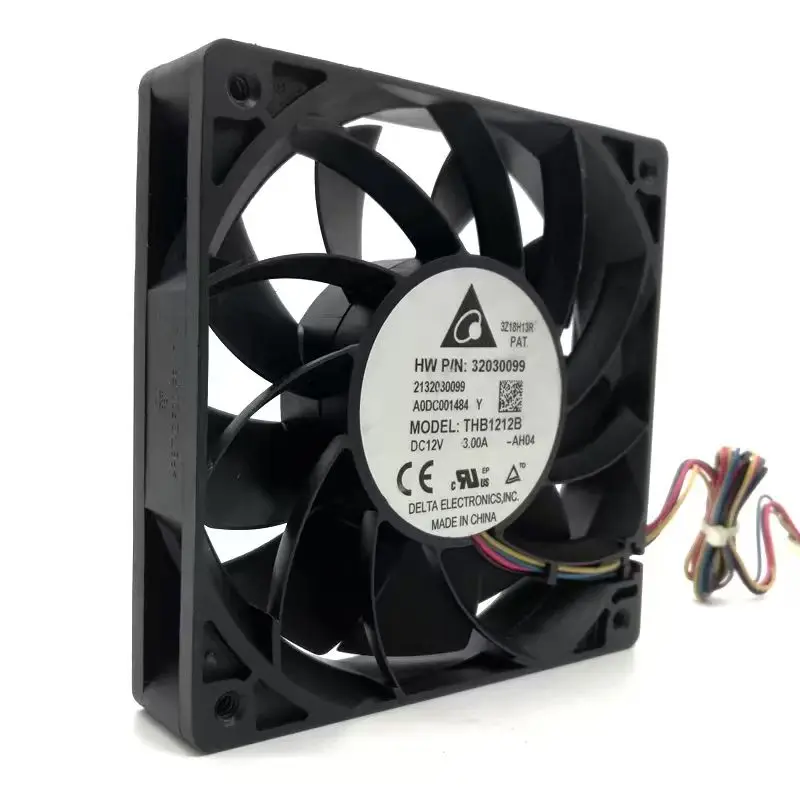 12cm High Speed Fan for Delta THB1212B 120mm 12V 3A Cooling Fan, 4-Wire, Dual Ball Bearing, Airflow