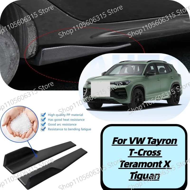 48cm Rear Bumper Splitter Apron Spoiler Side Skirt Extension Lip For VW Tayron T-Cross Teramont X Tiguan Car Styling Accessories