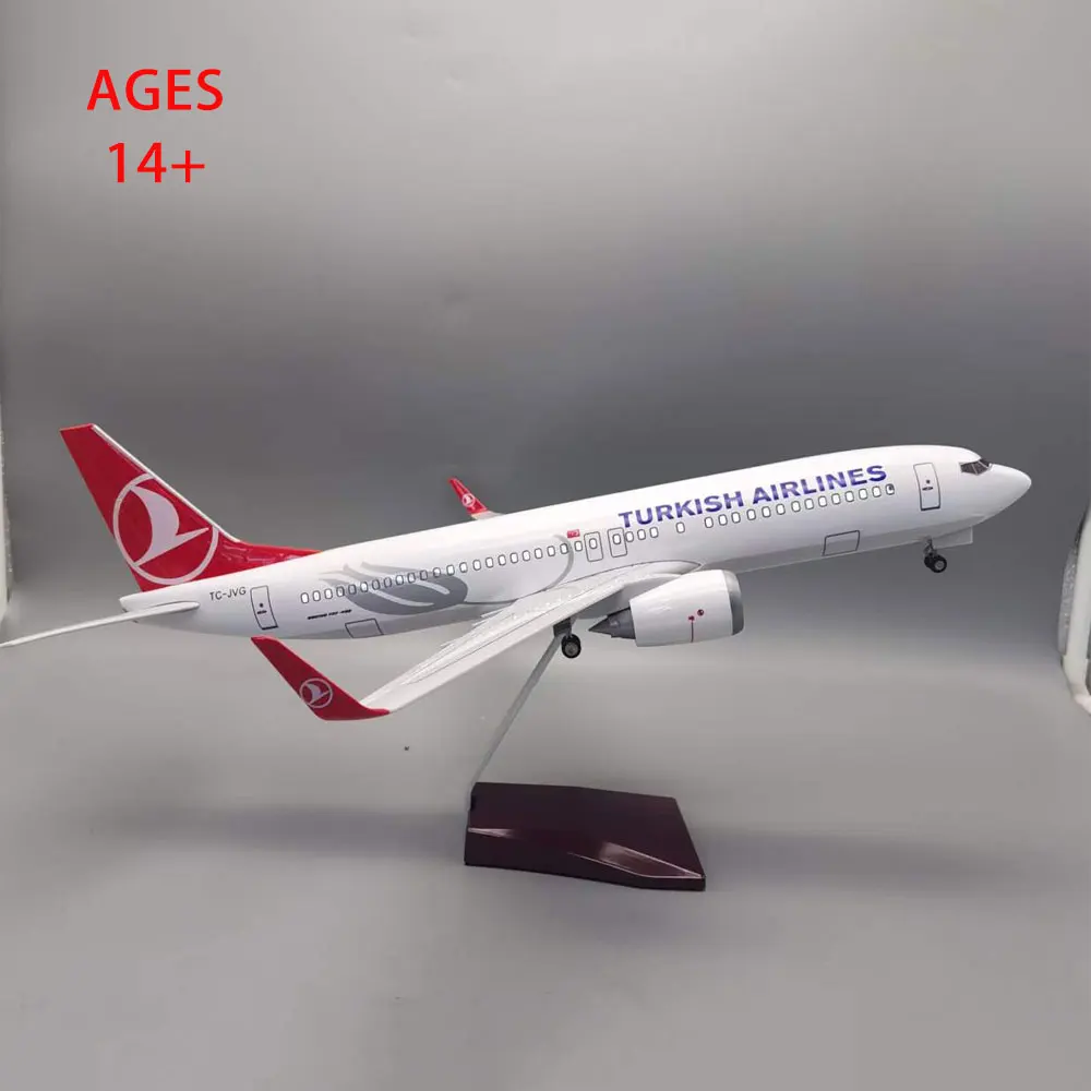 1/160 scale aircraft model A350/B737 Turkish Airlines model with LED Light(Touch or Sound Control) for Collection or Show