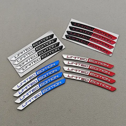 4pcs/Set Alumium Car Wheel Hub Stickers Logo Limited Edition Emblem Car Decorative Decals Motorcycle And Bicycle Wheel Hub Badge