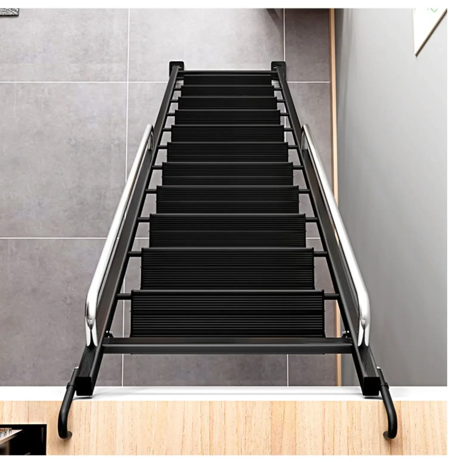 Ladder Household Aluminum Alloy Folding Stairs of Attic Indoor Escalator Thickened Engineering Ladder Mobile Portable