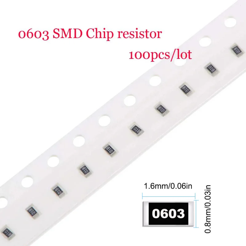 

100Pcs 1% 0603 0R-10M SMD Chip Fixed resistor