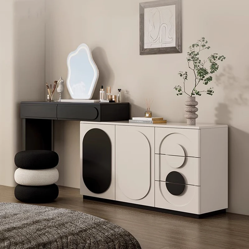

Modern Aesthetic Dressing Table Cream Style Cabinet Storage Vanity Table Space Saving Coiffeuse De Chambre Bedroom Furniture