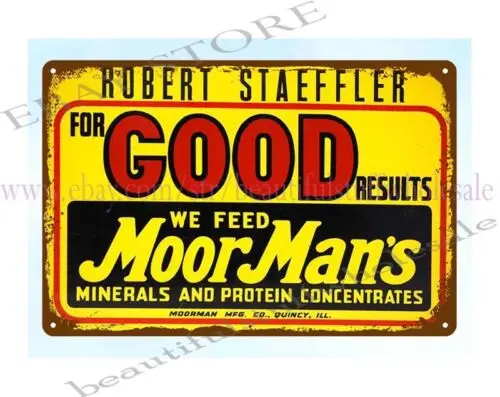 MoorMan's Feed farm barn livestock metal tin sign brew pub metal signs