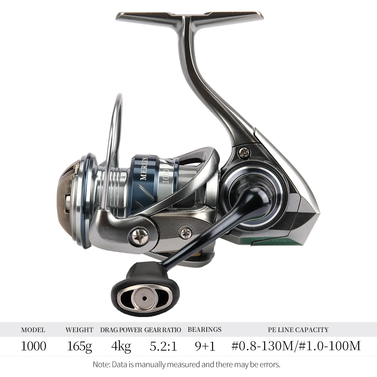 TSURINOYA METAL Spinnrolle MERLIN 1000 C2000S 165g Baitcast-Rolle ULTRALEICHT & VIELSEITIG Salzwasser-Bass- und Hechtrolle 6