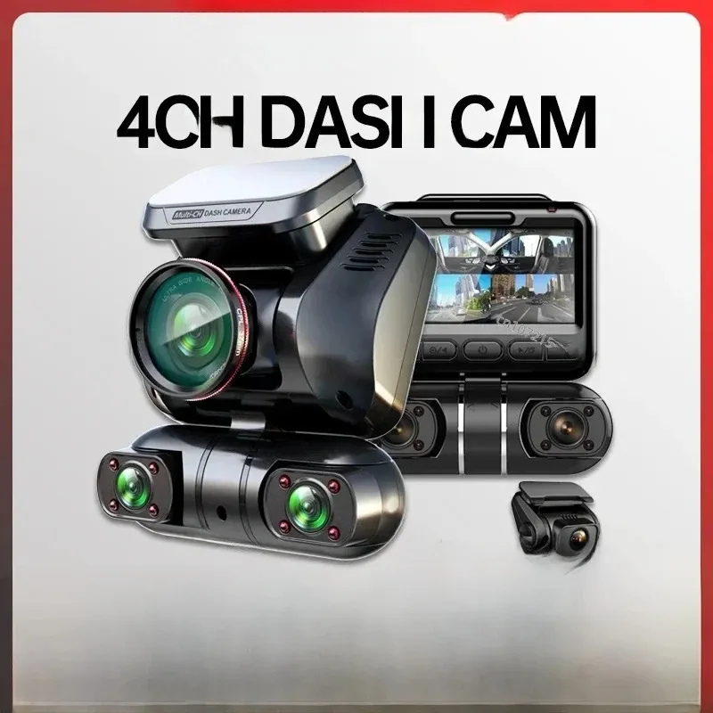 TiESFONG M10Max 2K 1440P Cam Car DVR 4CH 360 Camera 24H Parking Monitor & GPS Night Auto Video Recorder 256Gmax