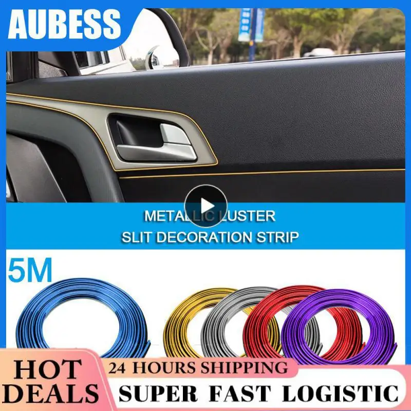 Universal Car Moulding Decoration Flexible Strips 5M Interior Auto Mouldings Car Cover Trim Dashboard Door Car-styling