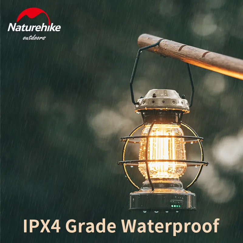 Naturehike Ultralight IPX4 Light Portable Hand Lamp Outdoor Camping Waterproof Retro Atmosphere Mobile Led Tent Lantern Tool