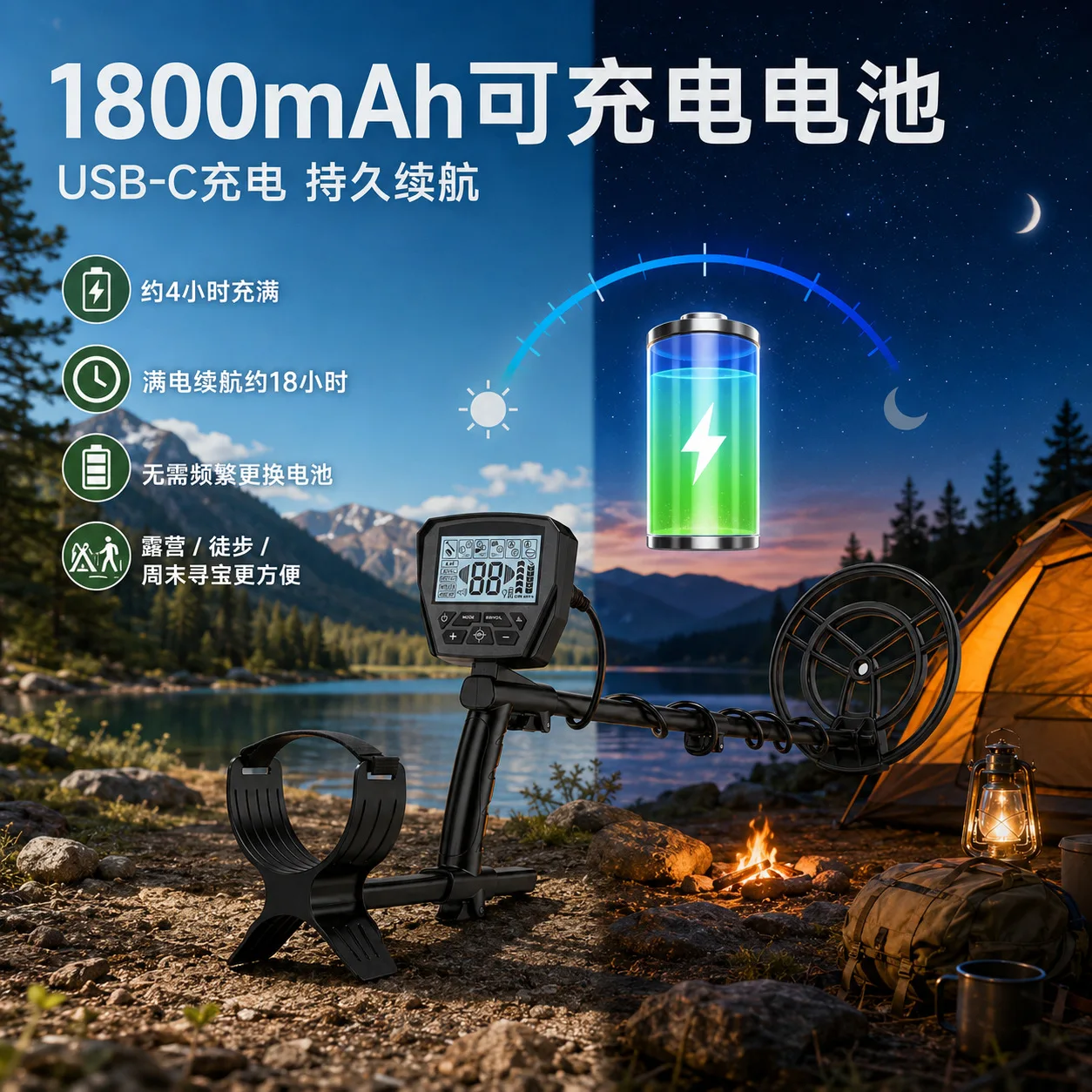 Utility Underground Metal Detector High‑Precision LCD Digital Display Gold Silver Finder Treasure Hunting