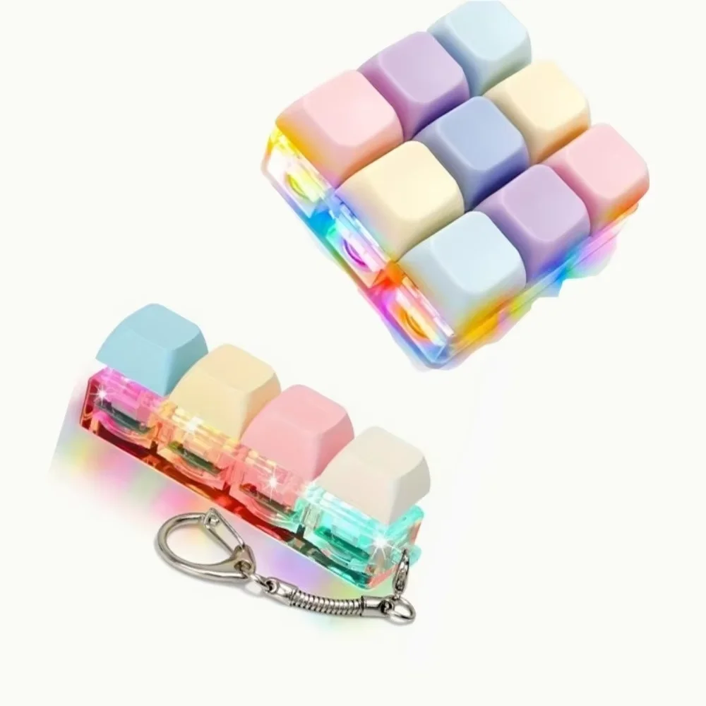 Chaveiro Fidget com Tecla de Botão e Luz, Brinquedo de Teclado para Adultos Aliviar o Estresse e Passar o Tempo