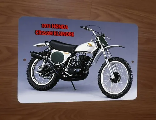 1973 CR250M Elsinore Motocross Motorcycle Dirt Bike  Metal Wall Sign
