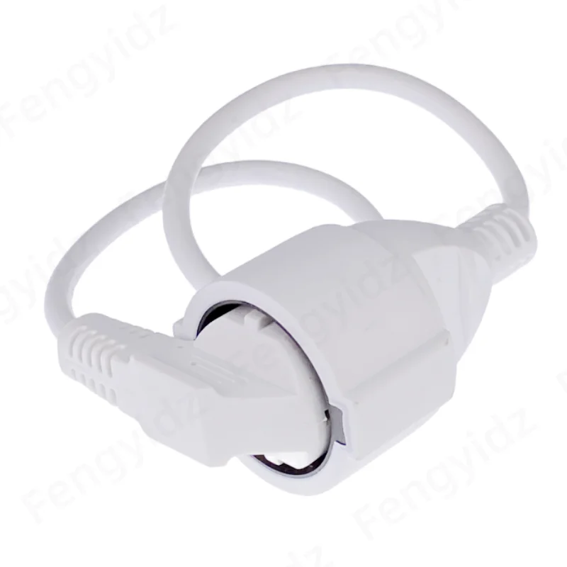 1 قطعة الأبيض 0.5 متر الاتحاد الأوروبي الألمانية التوصيل تمديد المقبس كابل الطاقة IEC320 16A 250 فولت ذكر إلى أنثى خادم سلك الطاقة 0.75 مربع