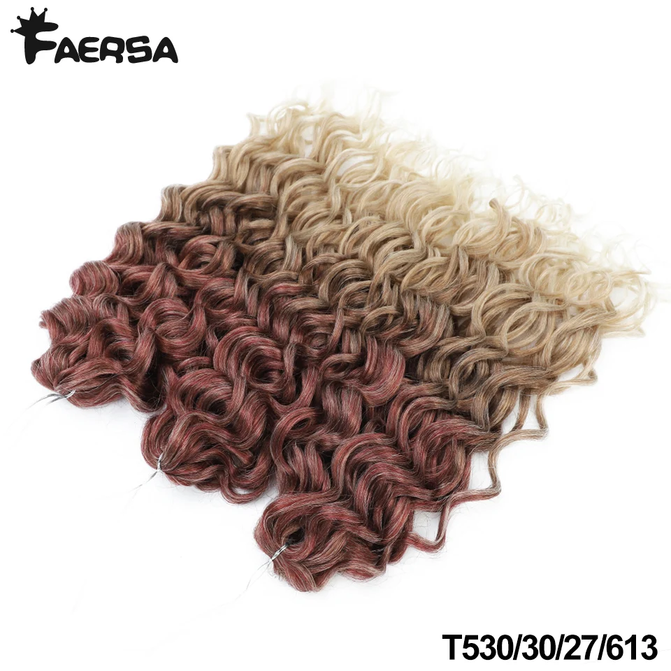 Tief gewelltes Twist-Häkelhaar, Afro-Locken, Wasserwellen-Häkelzöpfe, synthetische lockige Flechten-Haarverlängerungen für Frauen, 45,7–61 cm – Detail 15