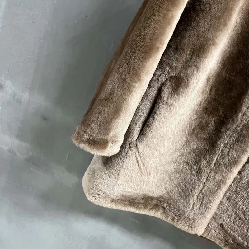 long length women coat winter 2025 new fashion o-neck collar clothes Merino wool natural real sheep fur