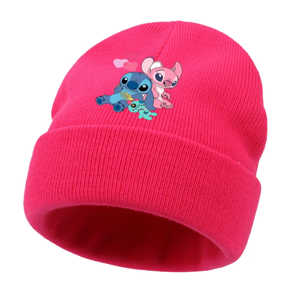 Lilo Stitch Solid Baby Children Adult Beanie Winter Wool Blends Soft Warm Knitted Cap Skull Cap Hats Gorro Ski Caps Beanies