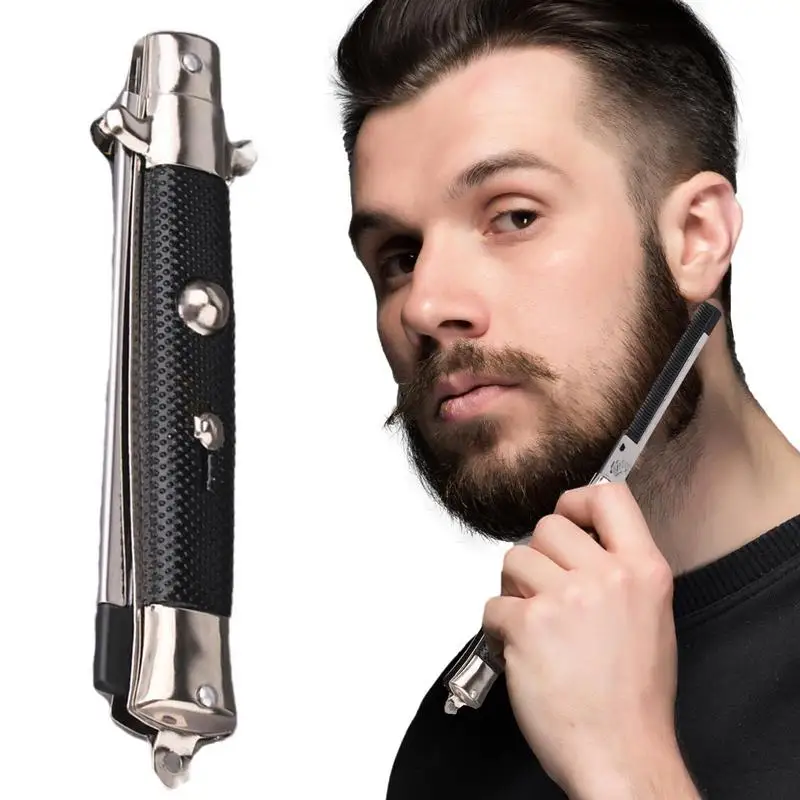 

Switch Blade Comb Folding Pocket Comb For Men Pocket Folding Flick Hair Comb For Beard Mustache Head April FoolsDay Prank Gift