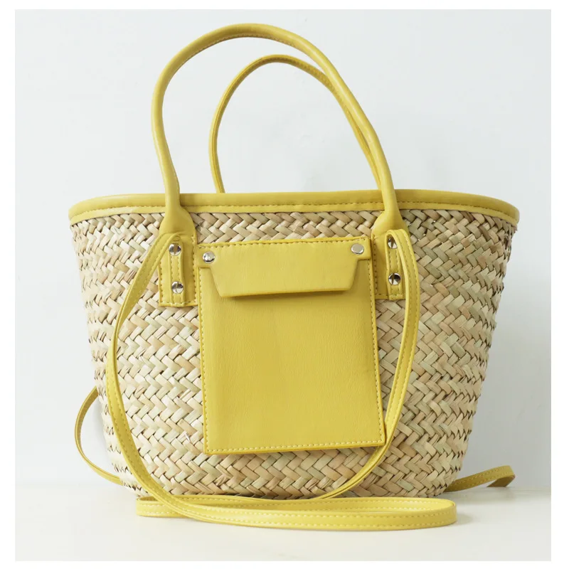 New Handheld Crossover Water Grass Woven Bag Vine Woven Portable Women's Beach Crossbody Bag Shopping Bag Handbag