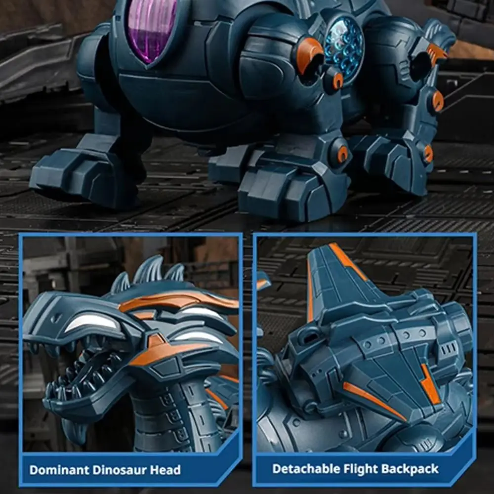 Cool Light Mechanical Dinosaur Simulation Fire Electric Powered Simulation Fire Toy Electric Puzzle Model Puzzle Assembly