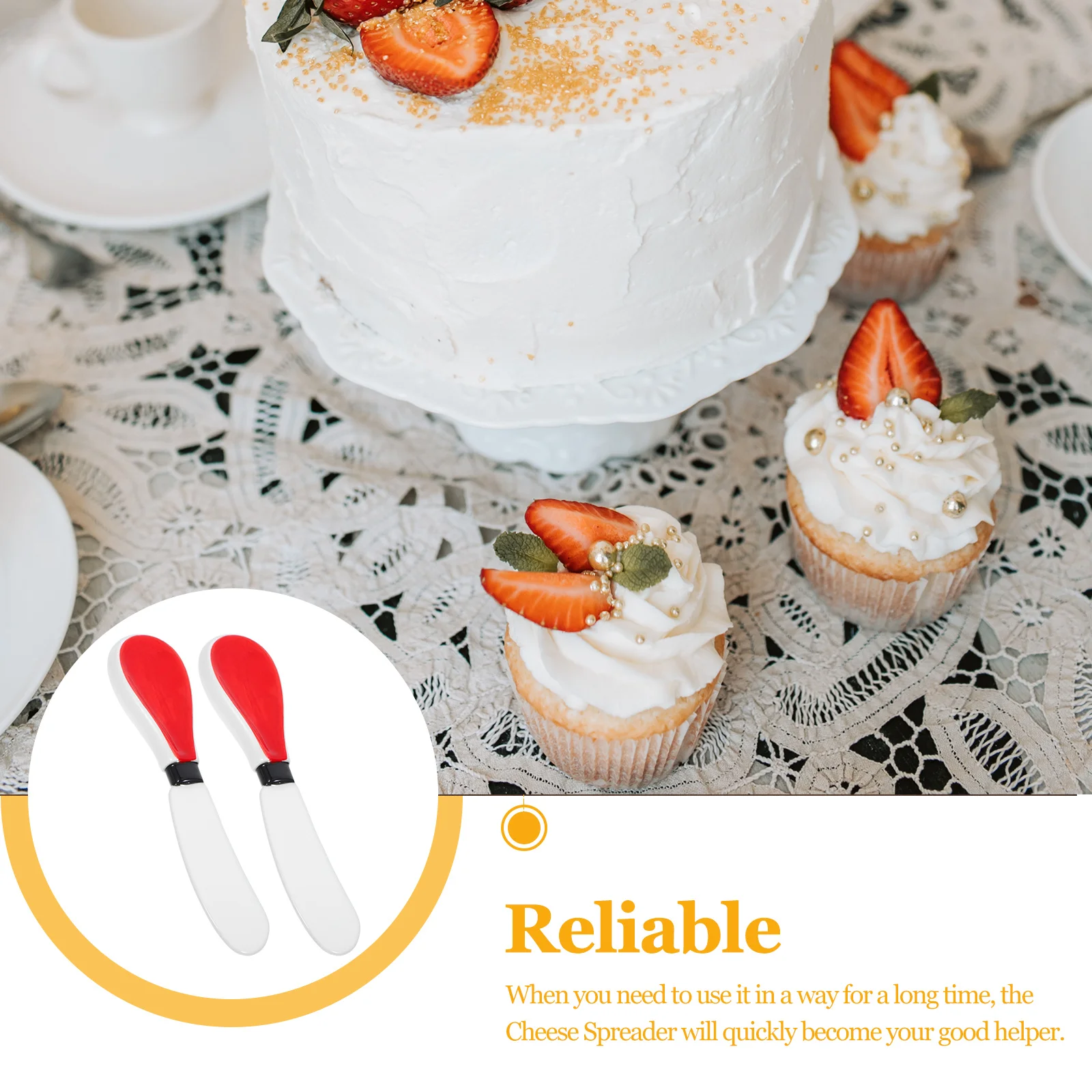 

2Pcs Ceramic Cheese Spatula Butter Spreader Jam Scraper Kitchen Tool Portable Household Use Cheese Spreader Butter Scraper