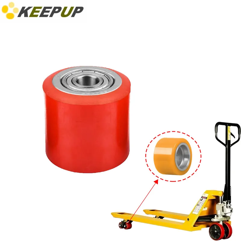 

Polyurethane Forklift Replacement wheel Built-in iron core diameter 74mm 80mm 100mm hole 20mm Hard wear-resistant High load